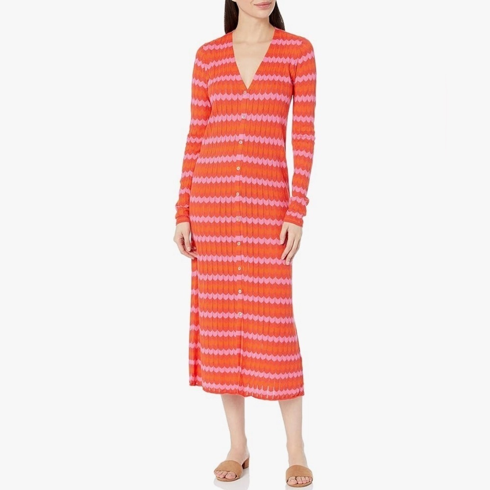 Show Me Your MuMu kin cardi stripes Long Sleeve Dress size M
